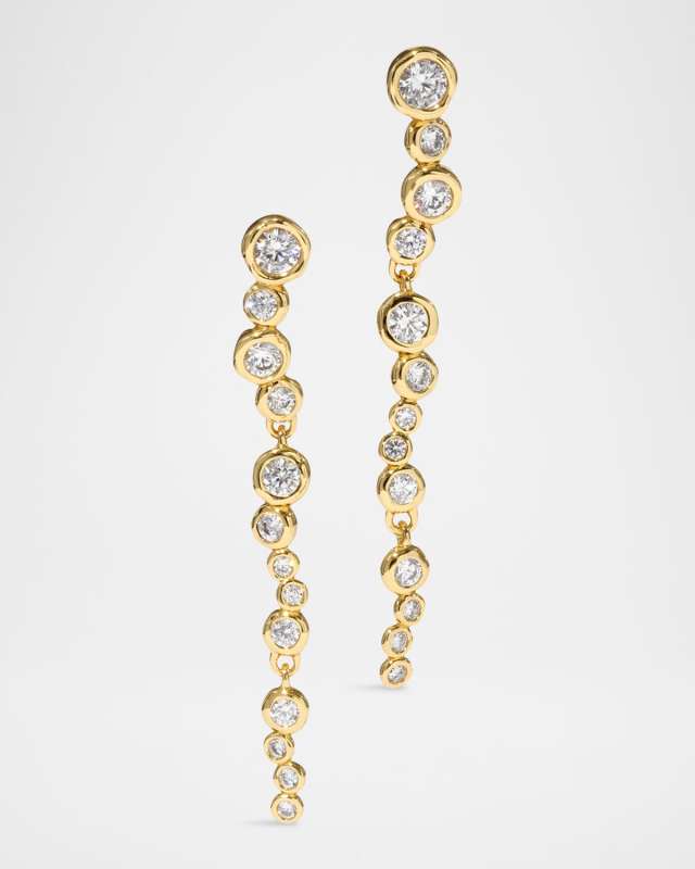 Asterales Gold CZ Cascading Earrings